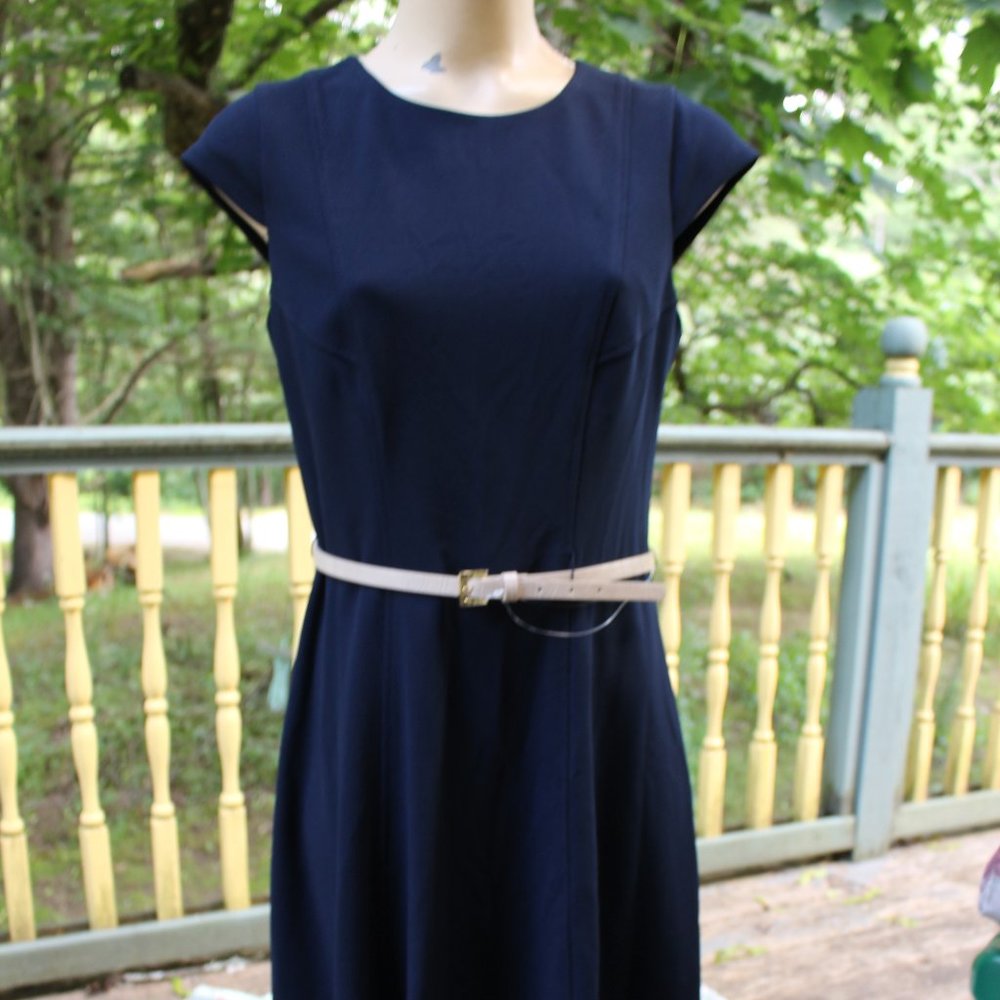 NWT Tommy Hilfiger Sleeveless Navy Belted Dress Size 10